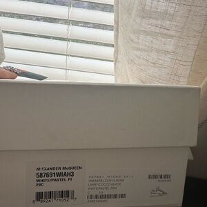 Alexander McQueen White and Pastel Pink Sneakers